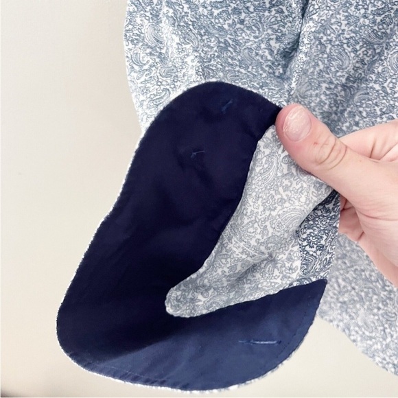 Untuckit Men's Paisley Button Down Shirt L Blue Long Sleeve Cotton Preppy - Picture 7 of 8